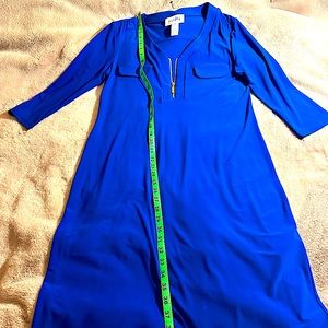 🌈BEAUTIFUL J.RIBKOFF SZ8 ROYAL BLUE CASUAL OFFICE WORK DRESS WITH 3/4 SLEEVES.